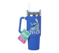 Paladone Taza de viaje térmica Stitch con licencia oficial Disney – 900 ml, azul, con pajita y asa