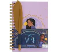Paladone Wish Asha - Cuaderno de papelería oficial de princesas de Disney, juego de regalo, diario de tareas y actividades para niñas, incluye bolígrafo