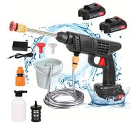 Palanca de alta presión inalámbrica de 50bar, pistola de agua pulverizada para lavado de coches, lavadora de agua a presión para batería Makita de 24V With 2 battery