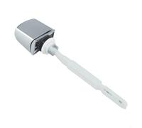 Palanca de descarga de inodoro ABS cromado interruptor de repuesto con un botón lateral frontal para tanque de instalación rápida, descarga suave, diseño moderno y elegante, color plateado y blanco