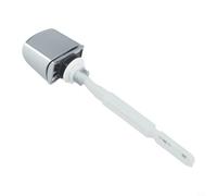 Palanca de descarga de inodoro cromada, diseño de un solo botón para interruptor de repuesto de tanque lateral o frontal, fácil instalación, acabado plateado y blanco