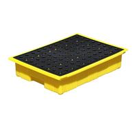 Palet a Prueba de Fugas y derrames: Plataforma apilable de Polietileno Adecuada para bidones de Aceite industriales y Cubos de Pintura, Palet Modular para el Almacenamiento Seguro de líquido