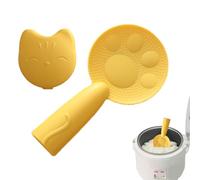Paleta de arroz antiadherente - Pala recogedora de arroz independiente | Cucharas de con forma de gato con soporte de almacenamiento y mango grueso para ollas arroceras, mesa de comedor
