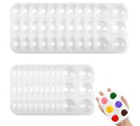Paleta De Pintura En Plástico 20 Piezas Bandeja Blanca Rectangular Con 6 Pozos Para Acrílico, Acuarela Y Óleo, Paleta De Mezcla Ligera Y Reutilizable Para Artistas Y Aficionados