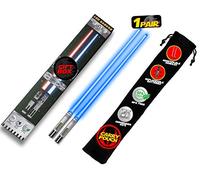 Palillos de sable de luz con luz LED de Star Wars, palillos de sable de luz brillante, reutilizables, sables de encendido de sushi, mango extraíble, apto para lavavajillas, caja de regalo premium y