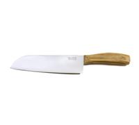 Pallarès Solsona - Cuchillo Chef Pallarès artesanal de hoja ancha 20 cm en acero inoxidable con acabado mate y mango rústico de olivo resistente a la humedad