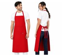 PALLTEX BORAGO Delantal Cocina Hombre Delantal Cocina Mujer Delantales de Cocina, Manualidades, Pintura, Hornear, EN ISO 13688, Rojo