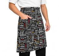 PALLTEX Gavroche Delantal largo de cocina para hombre, corto, delantal de cocina para mujer, delantal corto para mujer, delantal para hombre, para cocinar, manualidades, pintura, hornear