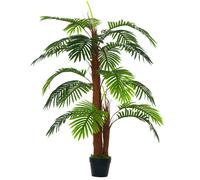 Palmera Artificial Outsunny de 1,2 m de Altura, Tronco Artificial, Ramas, Lichens, Hojas, Gran Realismo, Maceta Incluida