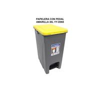 Pamex Cubo de Basura con Pedal y Tapa Amarilla 30 L
