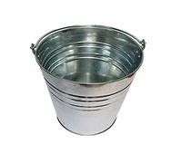 Pamex - Cubo de Metal galvanizado con asa 5 litros, Cubo zincado Multiusos 24 x 18 x 16,5 cm, Limpieza, jardinería, Maceta de jardín metálica Decorativa