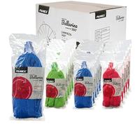 Pamex - Fregona Microfibra Ballarina 360º en Tres Colores Azul, Rojo, Verde Fregona Superabsorbente - Caja de 24 Unidades