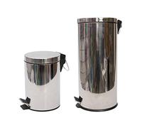 PAMEX Papelera Acero Inox Con Pedal - Set 2 Papeleras 5L y 30L
