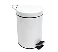PAMEX Papelera Metalica con Pedal 3L Blanca