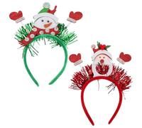 PAMINGONO 2piezas Diadema Navideña de Oropel Pack Diademas Navideñas para Fiesta de Navidad Niñas