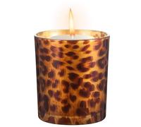 PAMINGONO Portavelas de Barra con Estampado de Leopardo Creativo en Vidrio Amarillo, decoración para Oficina y hogar, Soporte para Velas perfumadas DIY