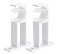 PAMINGONO Soportes Laterales 2 Piezas para Barra de Cortina de Aleación de Aluminio Blanco Diseño Simple y Resistente para Barras de Cortinas en Habitaciones