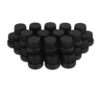 PAMINGONO Tapones para Botellas de Cava para Botellas de Aceites Esenciales, Tapa de Sellado Pp Negra, 30 Piezas, Cierre Hermético Reutilizable, 5-100ml