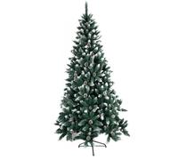 PANDA HOME Árbol de Navidad con Base Metálica - Tamaños 60-240 cm - Verde, Blanco, Nevado, Fruto Rojo, Rosa Classic, Pino Nieve With pineapple