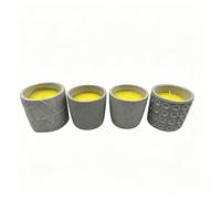 PANDA HOME Vela de Citronela de Larga Duración en Cuenco de Cemento | Aroma Fresco Antimosquitos para Casa, Habitación, Terraza y Jardín Small,4u