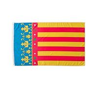 Pandiui23 Bandera Comunidad Valenciana, 150cm x 90 cm, Amarillo y Rojo, Fiestas Regionales