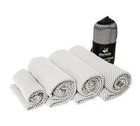 pandoo Toalla de Viaje de Microfibra | Fibras Ecológicas de Nylon y Bambú | Manta de Baño Secado Rápido Absorbente y Antibacteriana | Deporte, Viaje, Natación, Ducha y Playa | Estuche | 130x80 cm