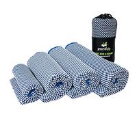 pandoo Toalla de Viaje de Microfibra | Fibras Ecológicas de Nylon y Bambú | Manta de Baño Secado Rápido Absorbente y Antibacteriana | Deporte, Viaje, Natación, Ducha y Playa | Estuche | 200x80 cm