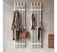 Panel de armario MCA, modelo 2er-Sets, HWC-P57, percha de pared, madera maciza, 135x40 cm, roble/blanco