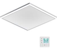 Panel de calefacción infrarroja Wiltec de 370 W, sistema de calefacción infrarroja para montaje en techo con iluminación LED, dimensiones 65,5 x 63 x 3,5 cm, calentador infrarrojo con termostato