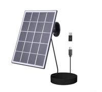 Panel de carga solar 3.3W con cable, alimentación USB monocristalina para anillo Eufy para parpadeo para reolink para cámaras de seguridad anker, cargador exterior de 5 V (negro)