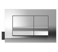 Panel de control con dos botones, rectangular, cromado, de 23,1 x 15,1 cm