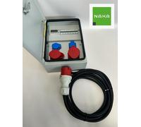 Panel de distribución de energía metálico para montaje en pared, IP54, con enchufes CEE de 32A y 16A, 2x230V, con contador de energía e incluye cable de 5 metros, modelo 94H-6