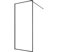 Panel de ducha fijo de vidrio, 864 x 1870 mm. Mampara de ducha fija con marco completo, puerta de vidrio templado transparente de 8 mm de grosor, con burlete inferior y herrajes. Fácil de limpiar, par
