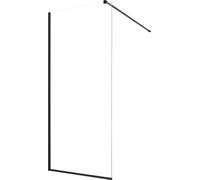 Panel de ducha fijo de vidrio, 864 x 1870 mm. Mampara de ducha fija semientramada, con puerta de vidrio templado transparente de 8 mm de grosor, con burlete inferior y herrajes. Fácil de limpiar, para