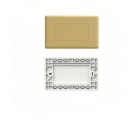 Panel de enchufe y interruptor tipo 118, color blanco, cubierta de placa de salida eléctrica para caja de conexiones de pared, protección de alambre, acabado de plástico (dorado de 2 vías)