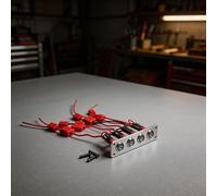Panel de interruptor de botón precableado de 6 bandas con luz indicadora IP65 impermeable para aplicaciones industriales y comerciales (4P LED azul)