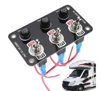 Panel de interruptor de palanca - Tablero de control basculante impermeable, unidad eléctrica marina de 12 V 24 V | El fusible multifuncional maximizado protegió 10A para el de cableado de