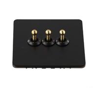 Panel de pared de acero inoxidable tipo 86, palanca de latón, material ignífugo, conductividad de baja resistencia, 2 vías para interruptores de luz de palanca para interior del hogar, oficina, hotel