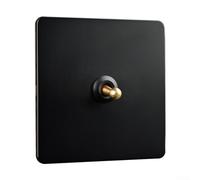 Panel de pared de acero inoxidable tipo 86, palanca de latón, material ignífugo, conductividad de baja resistencia, 2 vías para interruptores de luz de palanca para interior del hogar, oficina, hotel