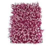 Panel de pared de seto artificial para decoración del hogar, oficina, boda, evento, follaje, valla, césped, tapete de PVC, uso interior y exterior (rosa)