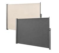 Panel De Pared Retráctil For Toldo Lateral De Patio, Partición De Pantalla | Resistente Al Viento Y A La Lluvia,Retracción Suave,Totalmente Montado,Beige/Gris Oscuro,Parasol(Beige,1.8x3m/6x10ft)