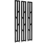 Panel de privacidad de metal negro, paquete de 3 columnas divisoras de suelo a techo para separación de pared en casa y oficina