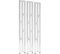 Panel de privacidad de metal negro, paquete de 3 columnas divisoras de suelo a techo para separación de pared en casa y oficina