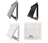 Panel de reparación, panel de acceso de inspección blanco, puerta de mantenimiento de metal con llave, diseño de bloqueo seguro, cubre aberturas eléctricas/de fontanería en edificios (blanco, 25 x 40