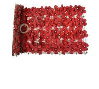 Panel de valla artificial para exteriores para protección de la privacidad, hojas densas de polietileno, impermeable y resistente al viento, para jardín y uso doméstico (rojo)