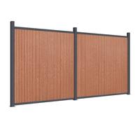 vidaXL Panel de valla WPC marrón 353x186 cm