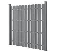 Panel de valla WPC para interior y exterior Eliane - 11 tablones - Con postes - 185 x 932 cm - Gris - Impermeable