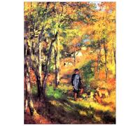 Panel decorativo del museo, listo para colgar. Renoir Pierre-Auguste - Jules le Coeur y sus perros-Cm 60x80