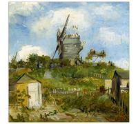 Panel decorativo del museo, listo para colgar. Van Gogh Vincent - Blut Fin Windmill - Cm 100x100