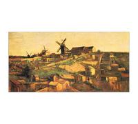 Panel decorativo del museo, listo para colgar. Van Gogh Vincent-La colina de Montmartre con molinos de viento-Cm 100x50